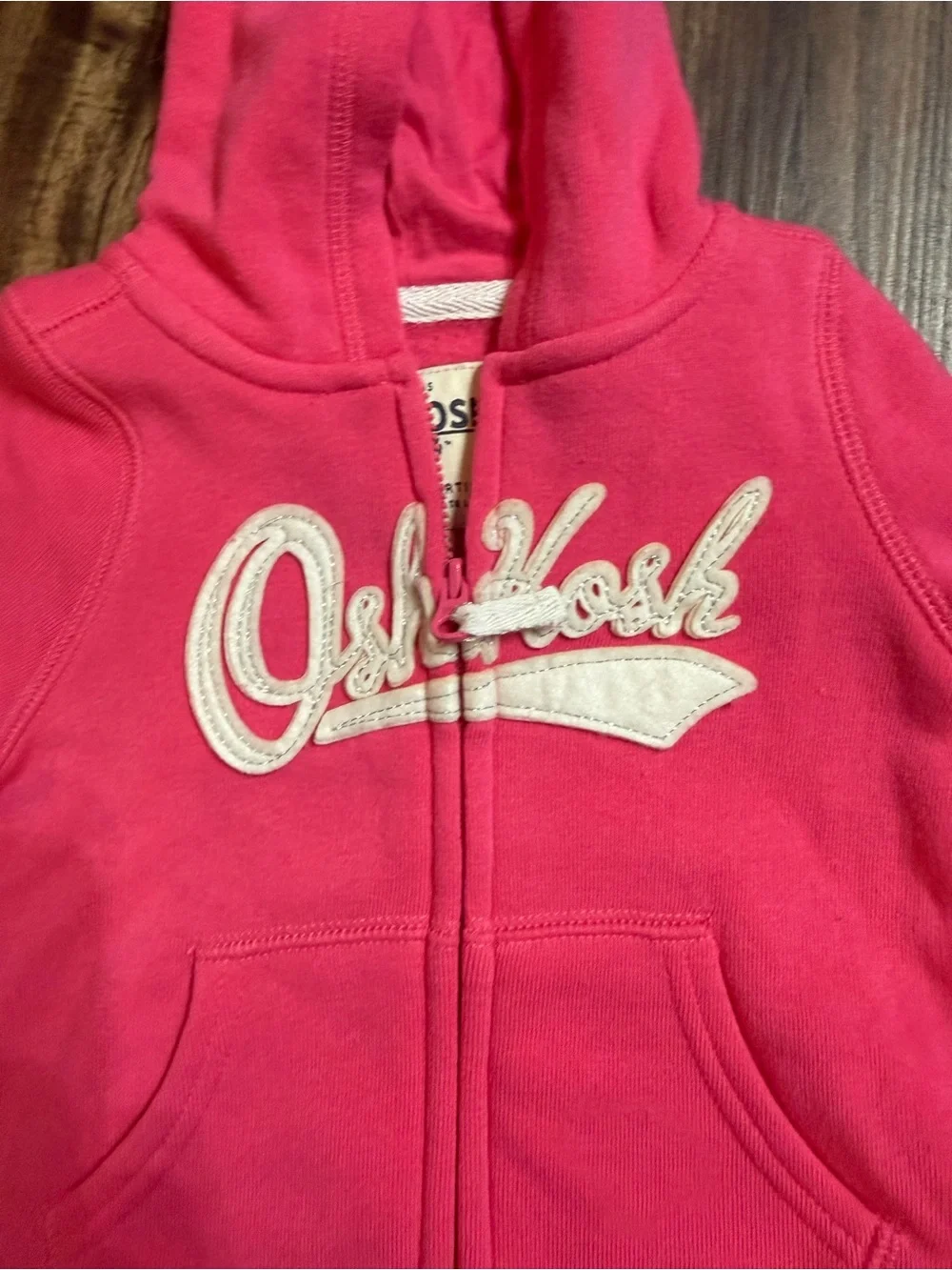 OshKosh B’gosh Baby Girls 6-9 Months Jacket Pink Full Zip Hooded NWT